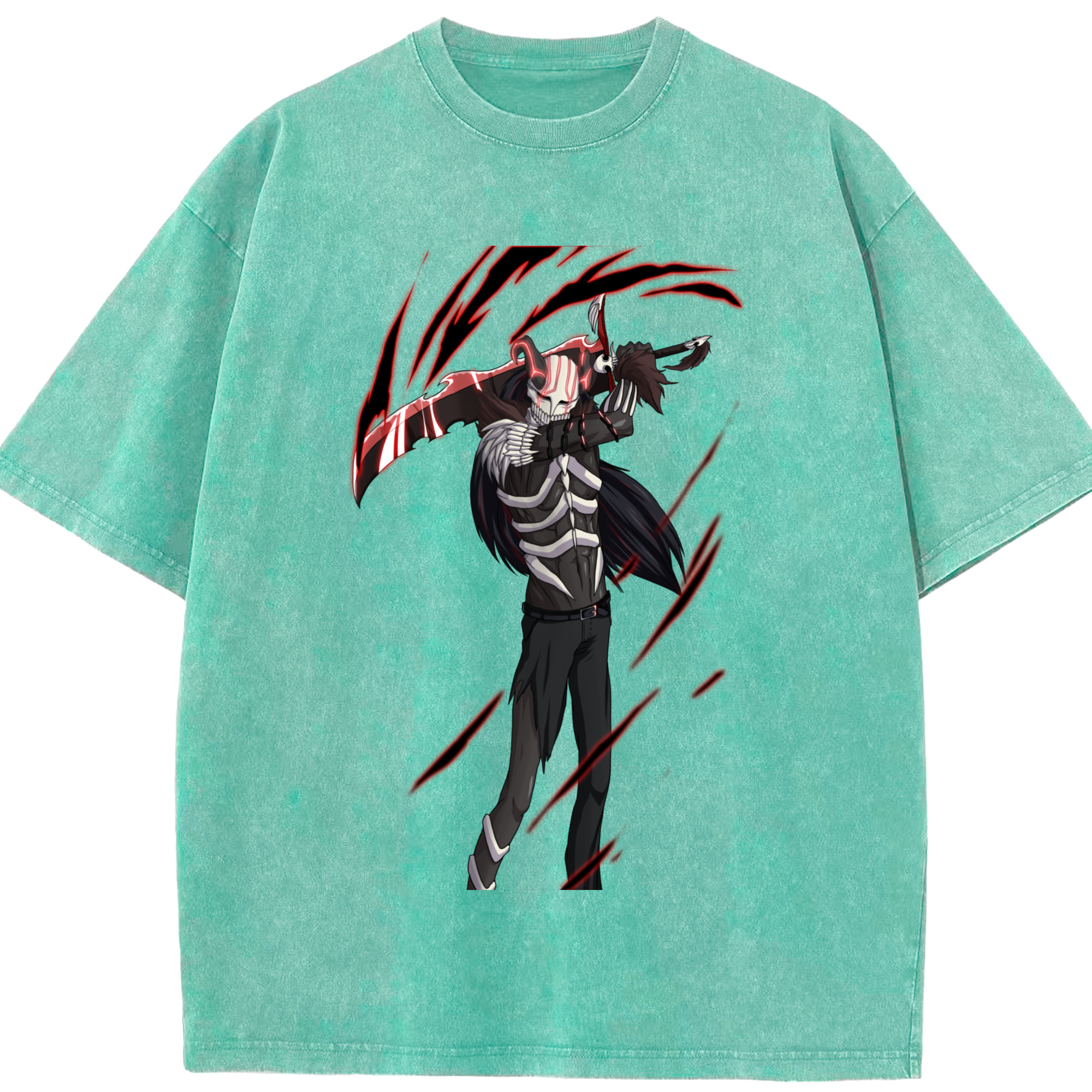 （画像用） ブリーチ 黒崎一護（くろさき いちご）BLEACH Kurosaki Ichigo 綿100% ヴィンテージ風 半袖Tシャツ（フロントプリント）